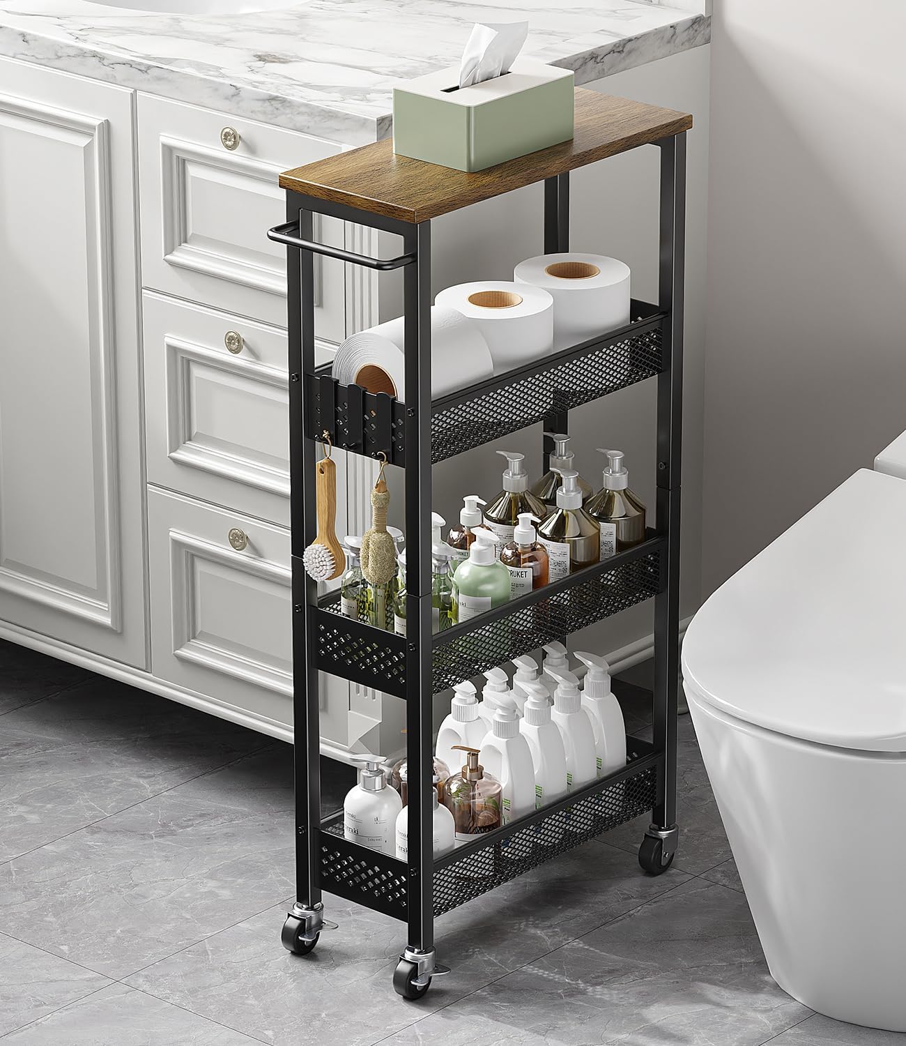 Giwil Slim Rolling Storage Cart for Small Spaces and Utility