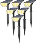 Solar Spot Lights Outdoor 6 Pack - Compact Warm White Landscape