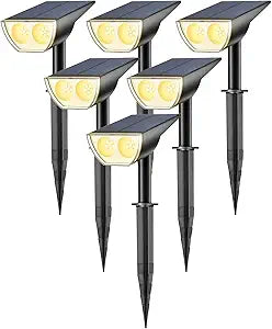 Solar Spot Lights Outdoor for Garden with 12 LEDs and IP67 Rating
