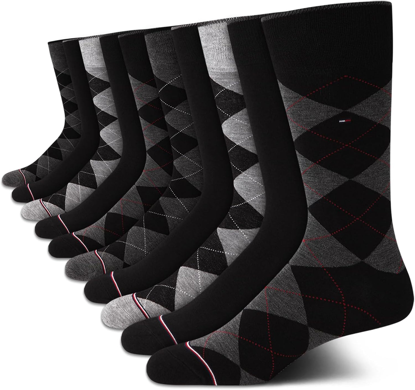 Tommy Hilfiger Men's Casual Soft Cotton Blend Crew Socks - 10 Pack