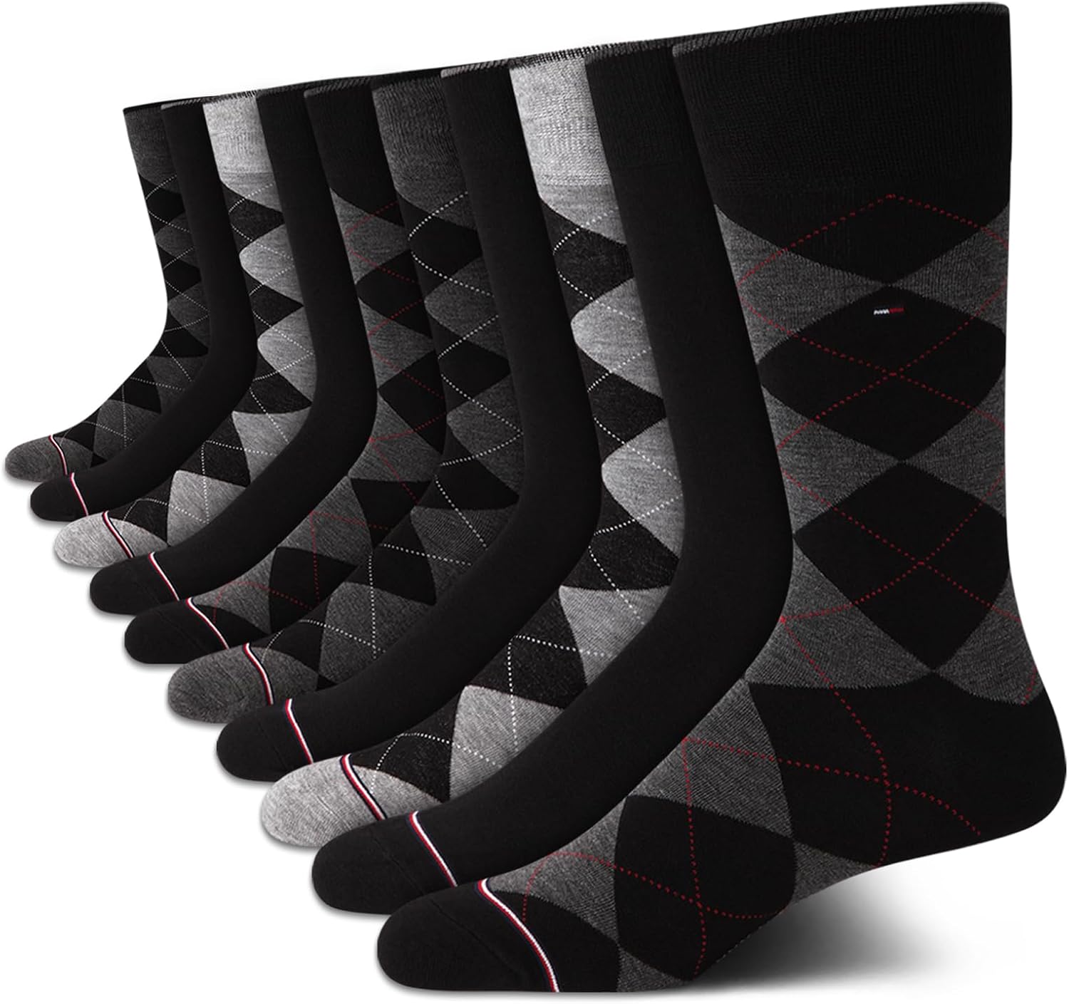 Tommy Hilfiger Men's Casual Soft Cotton Blend Crew Socks - 10 Pack
