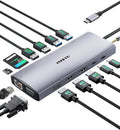 USB C Docking Station 4 Monitor 14-in-1 - Multiport 4K Hub