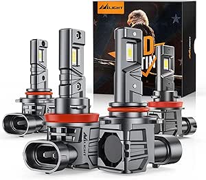 Nilight 9005 H11 LED Bulbs Combo - Super Bright Driving Lights