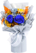 Preserved Flowers Bouquets Blue Rose That Last 1-3 Years - Gift Ready