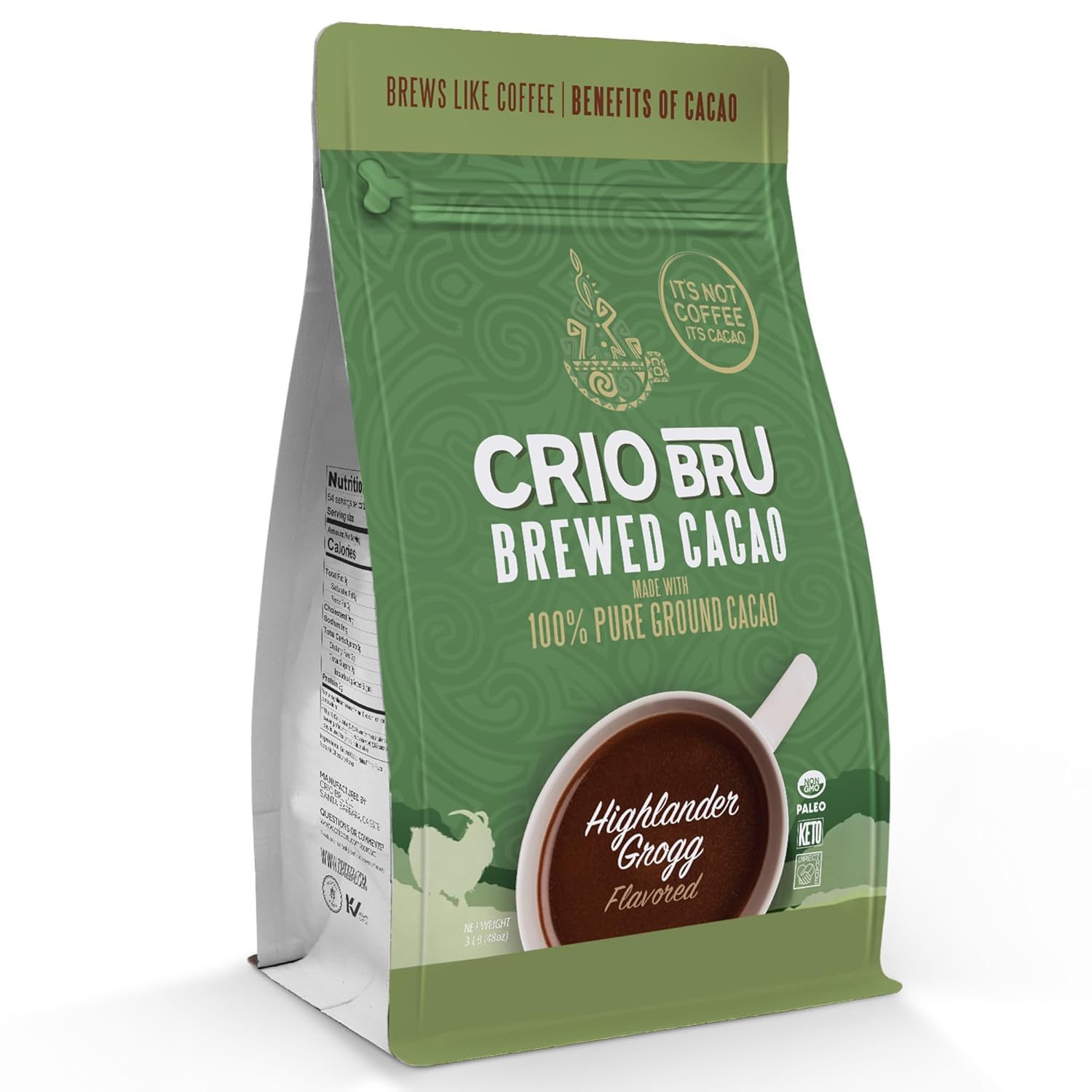Crio Bru Highlander Grogg Roast: Healthy Brewed Cacao Drink