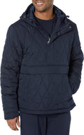 Men's Anorak Hooded Quarter-Zip Puffer Coat - Warm Everyday Layer Down