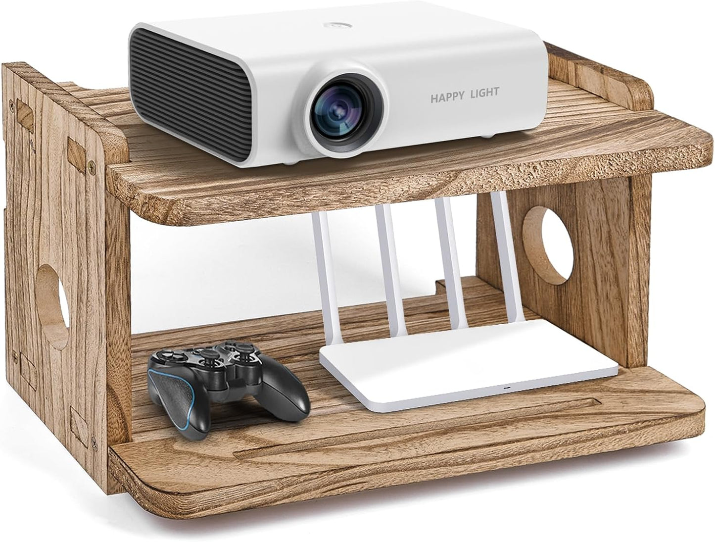 Space-Saving Mini Projector Wall Mount Shelf by Wood - BEARUT