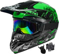 Dirt Bike Helmets Youth Motocross Green - X-Large DOT Approved