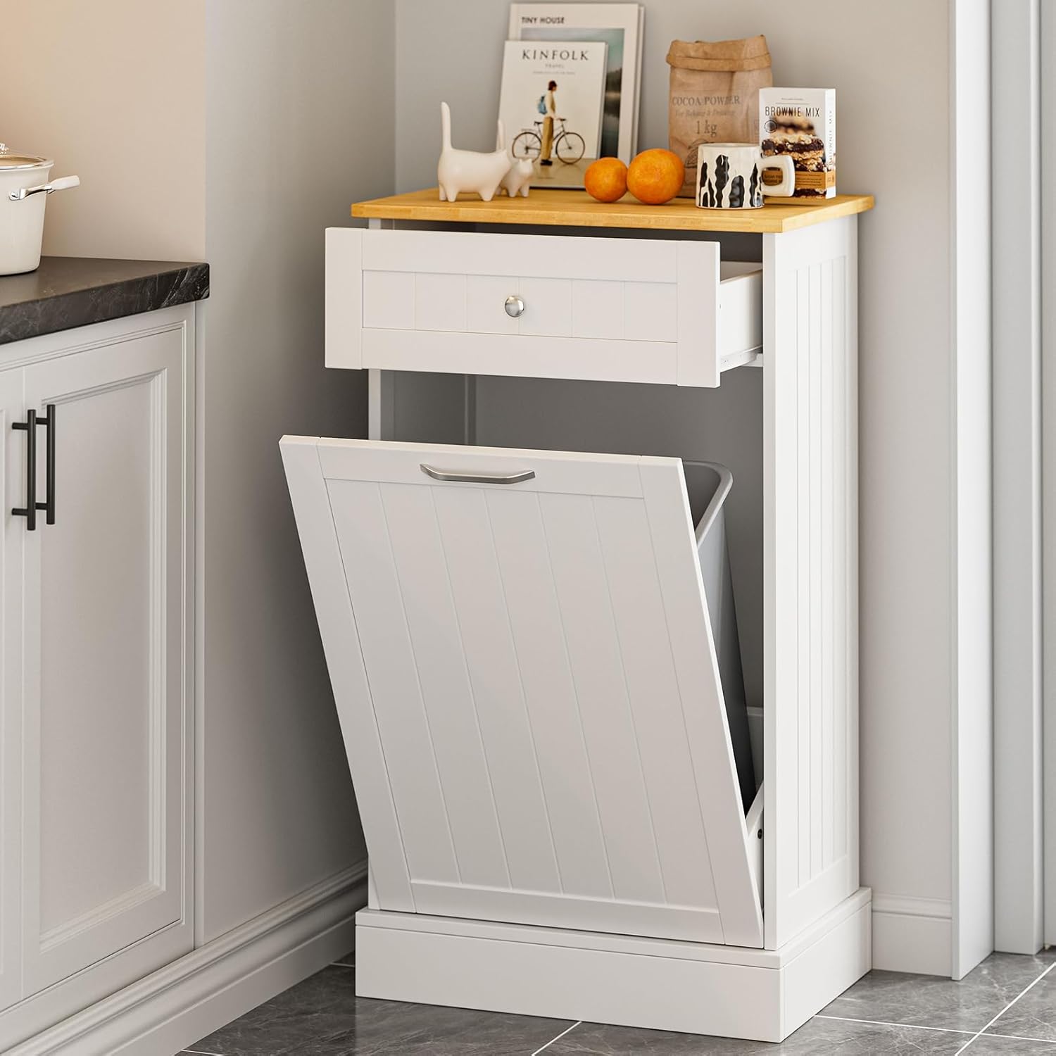 GAZHOME 10 Gallon Tilt Out Trash Cabinet for Stylish Storage