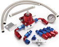YESHMA EFI Fuel Pressure Regulator Kit 0-100psi - Adjustable Gauge
