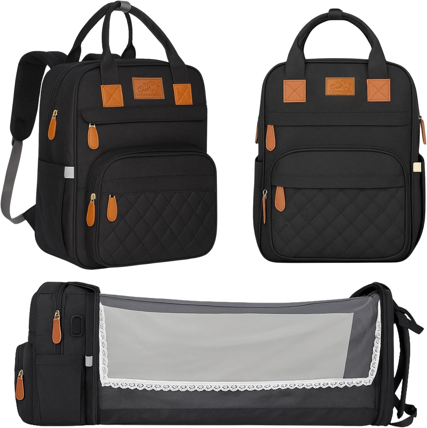 Large Diaper Bag Backpack with Changing Station for Parents