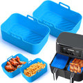Air Fryer Silicone Liners 2Pcs - Reusable Pots for Ninja Dualzone