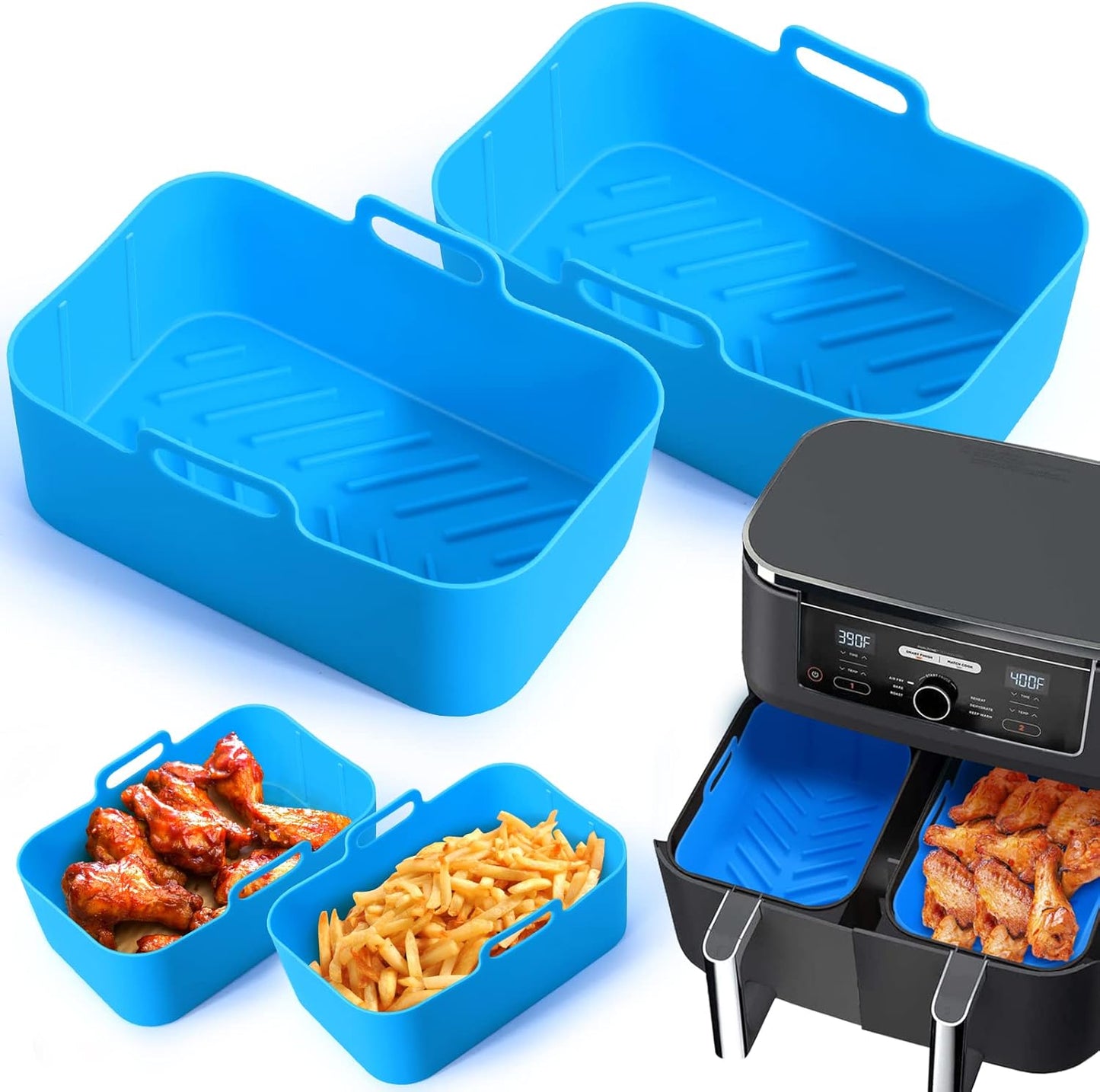 Palksky Reusable Silicone Liners - Non Stick Air Fryer Upgrade