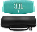 JBL Charge 5 Teal Waterproof Portable Speaker - With Hardshell Case