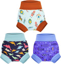 MOEMOE Baby Reusable Swim Diapers 3Pcs Comfortable Waterproof for Boys