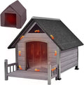 Dog House Outdoor with Insulated Liner - Weatherproof Heated Kennel