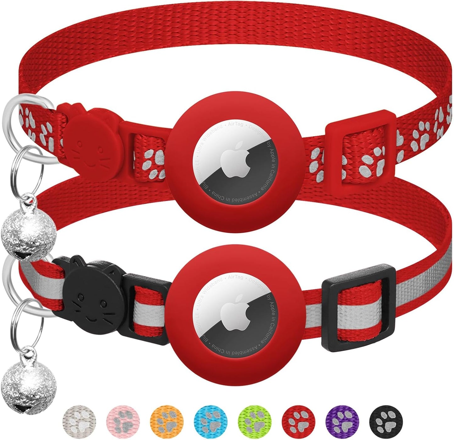 Reflective Airtag Cat Collar for Safety & Style