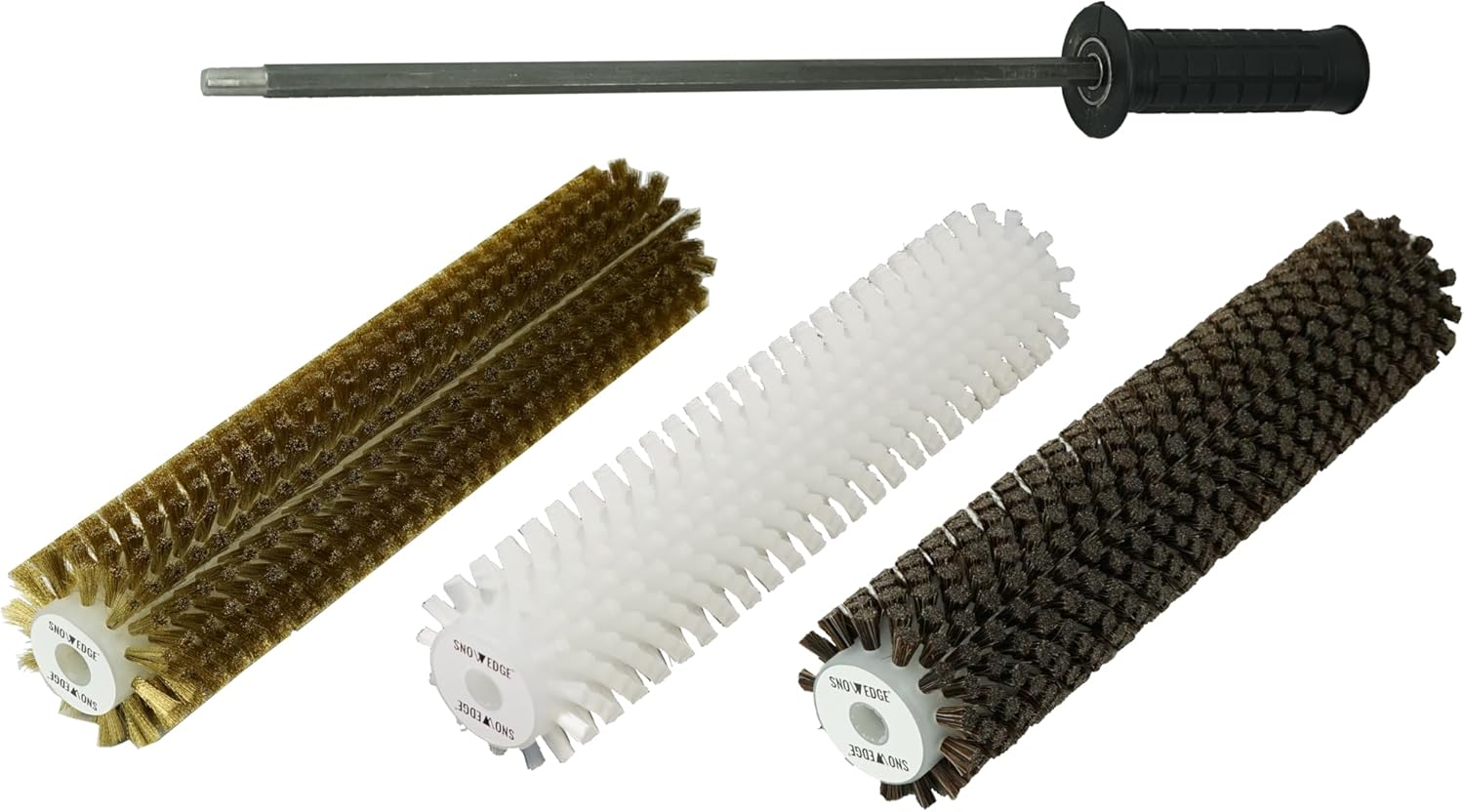 SNOWEDGE Ski Snowboard Wax Brush Kit - Quick Change Axle