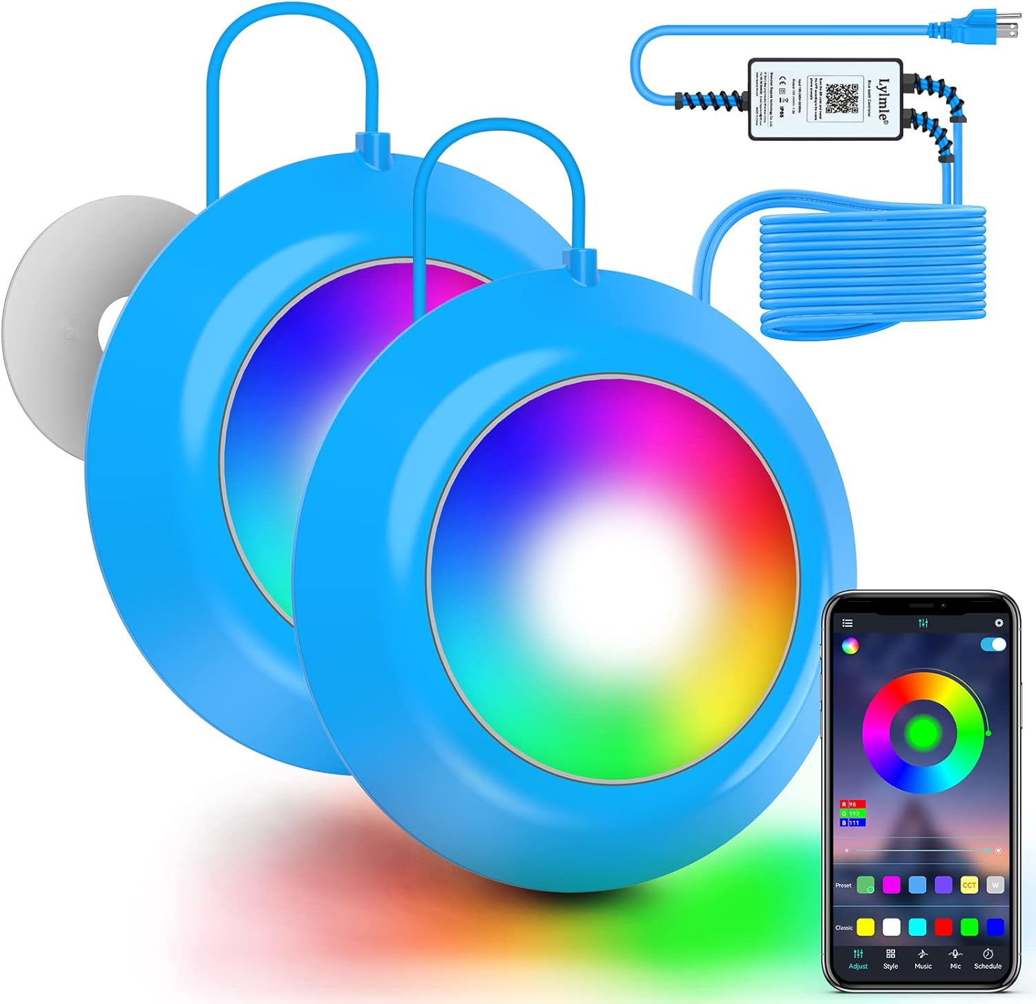 LyLmLe LED Pool Lights 50W for Giant Pools with APP Control