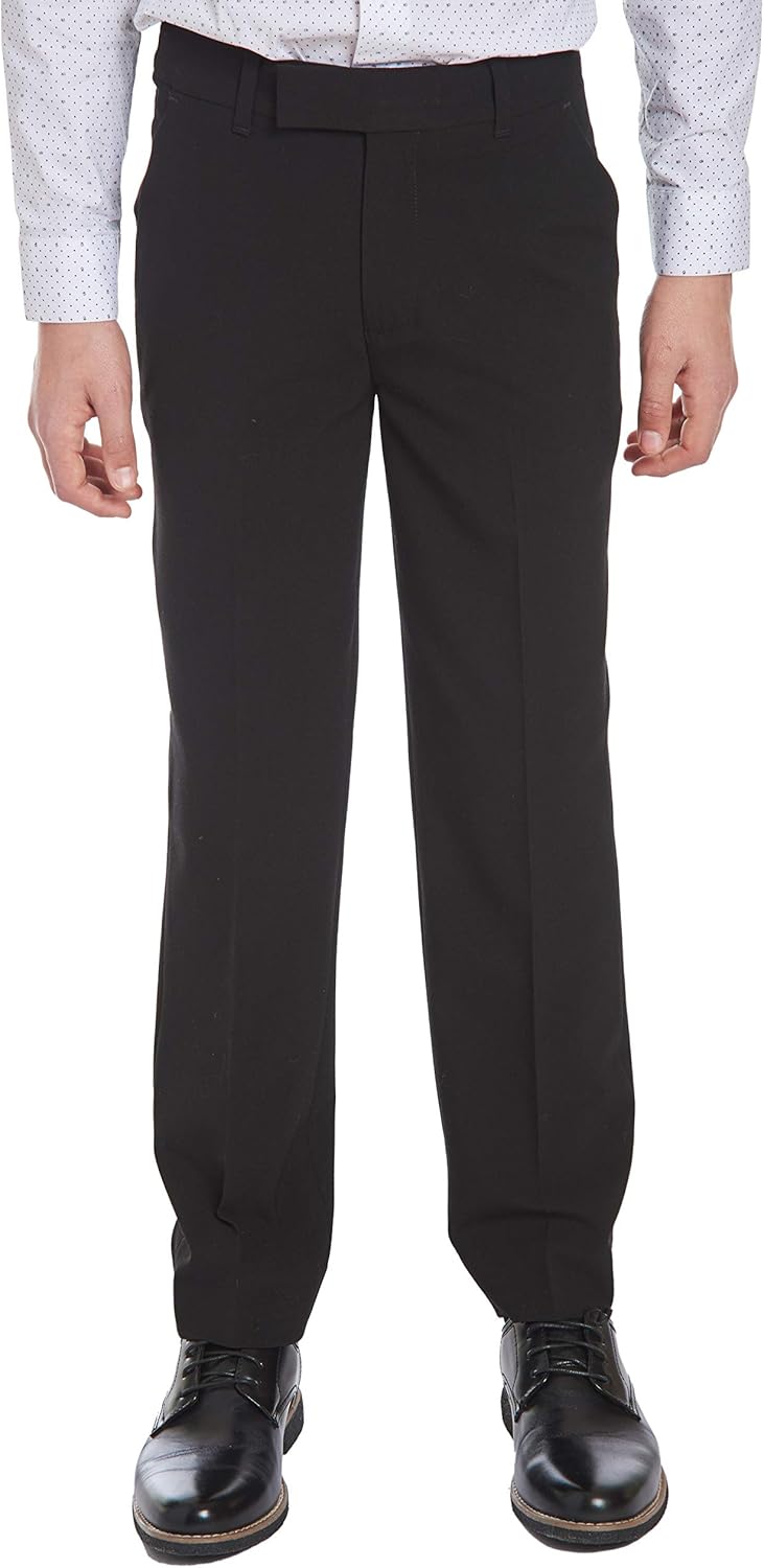 Calvin Klein Boys Flat-Front Bi-Stretch Dress Pant for Style