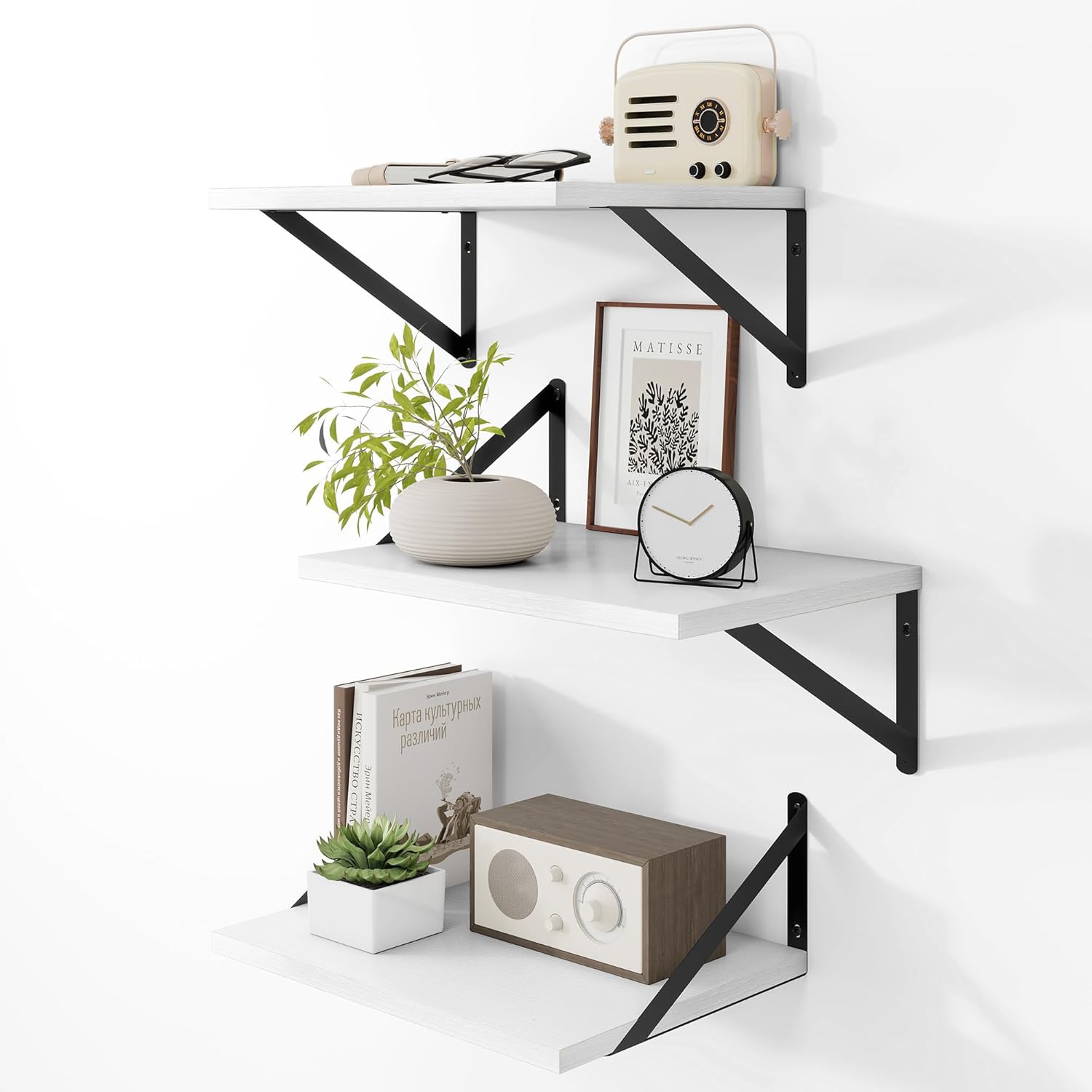 Heimlove Deep Floating Shelves Set of 3 for Stylish Storage