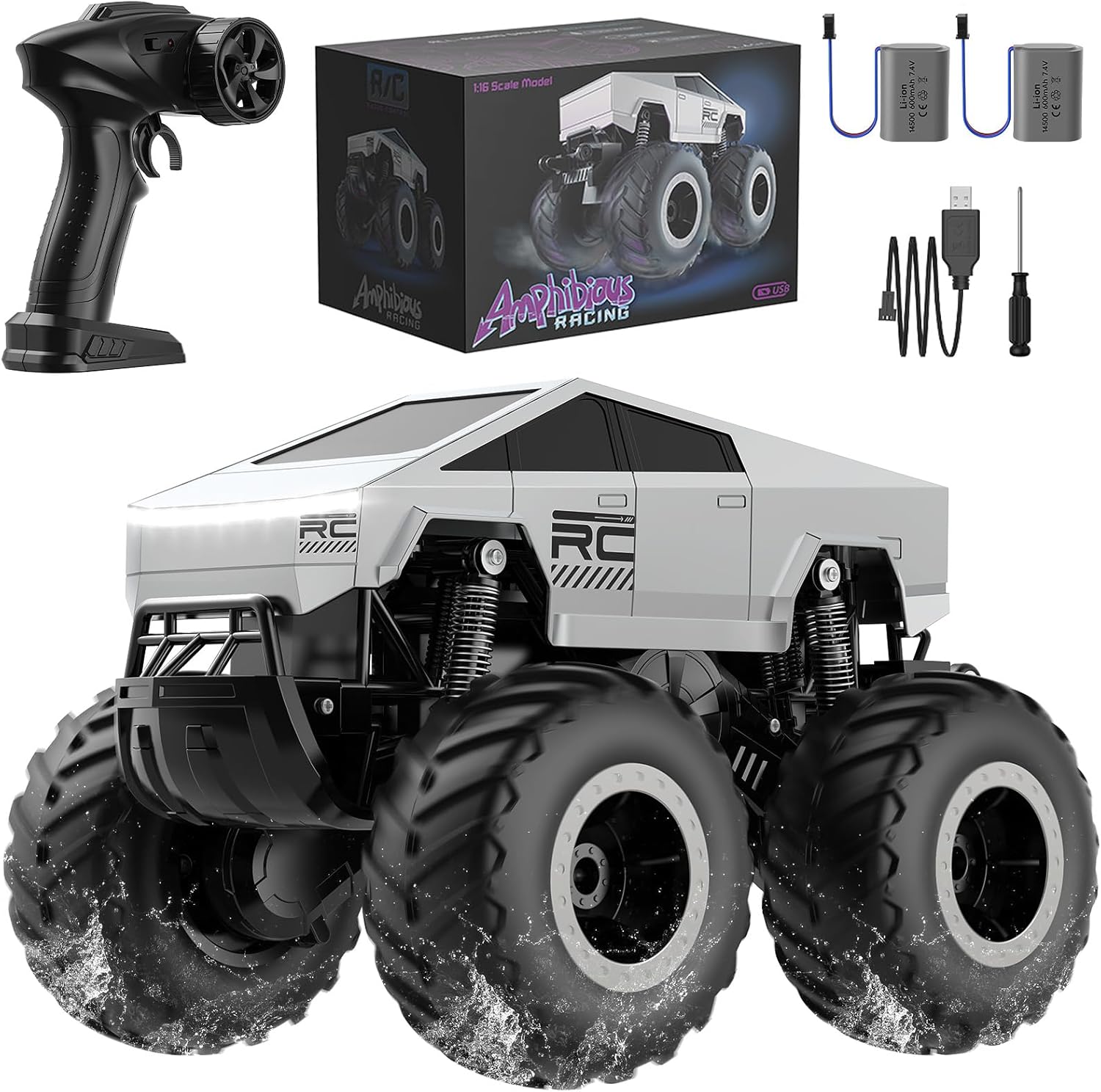 Amphibious 4WD RC Monster Truck - Ultimate Off-Road Fun!