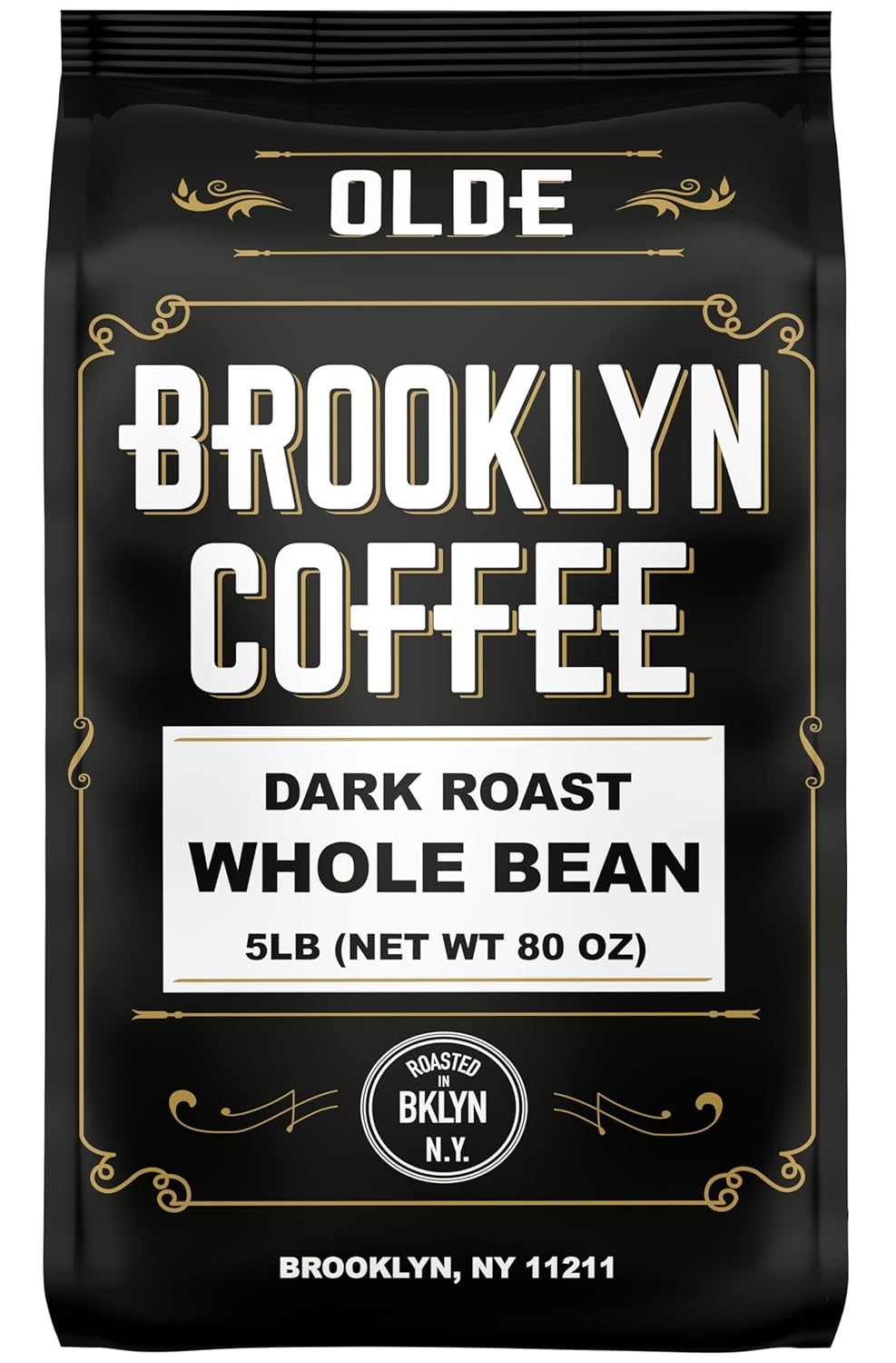 BROOKLYN COFFEE Whole Bean Classic Dark Roast for Coffee Lovers