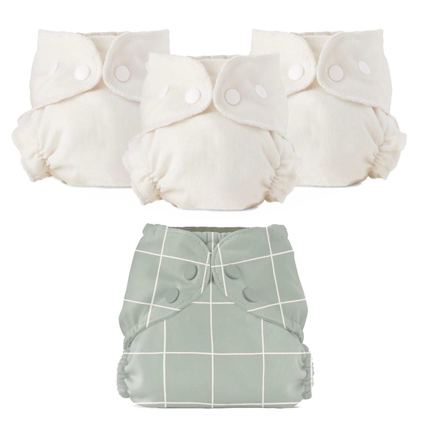 Esembly Cloth Diaper Bundle Set - Organic Cotton and Waterproof Cover