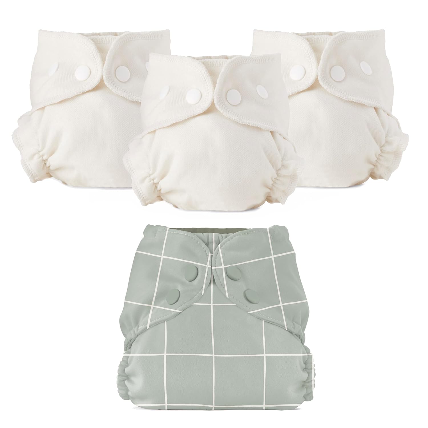Esembly Cloth Diaper Bundle Set - Organic Cotton and Waterproof Cover