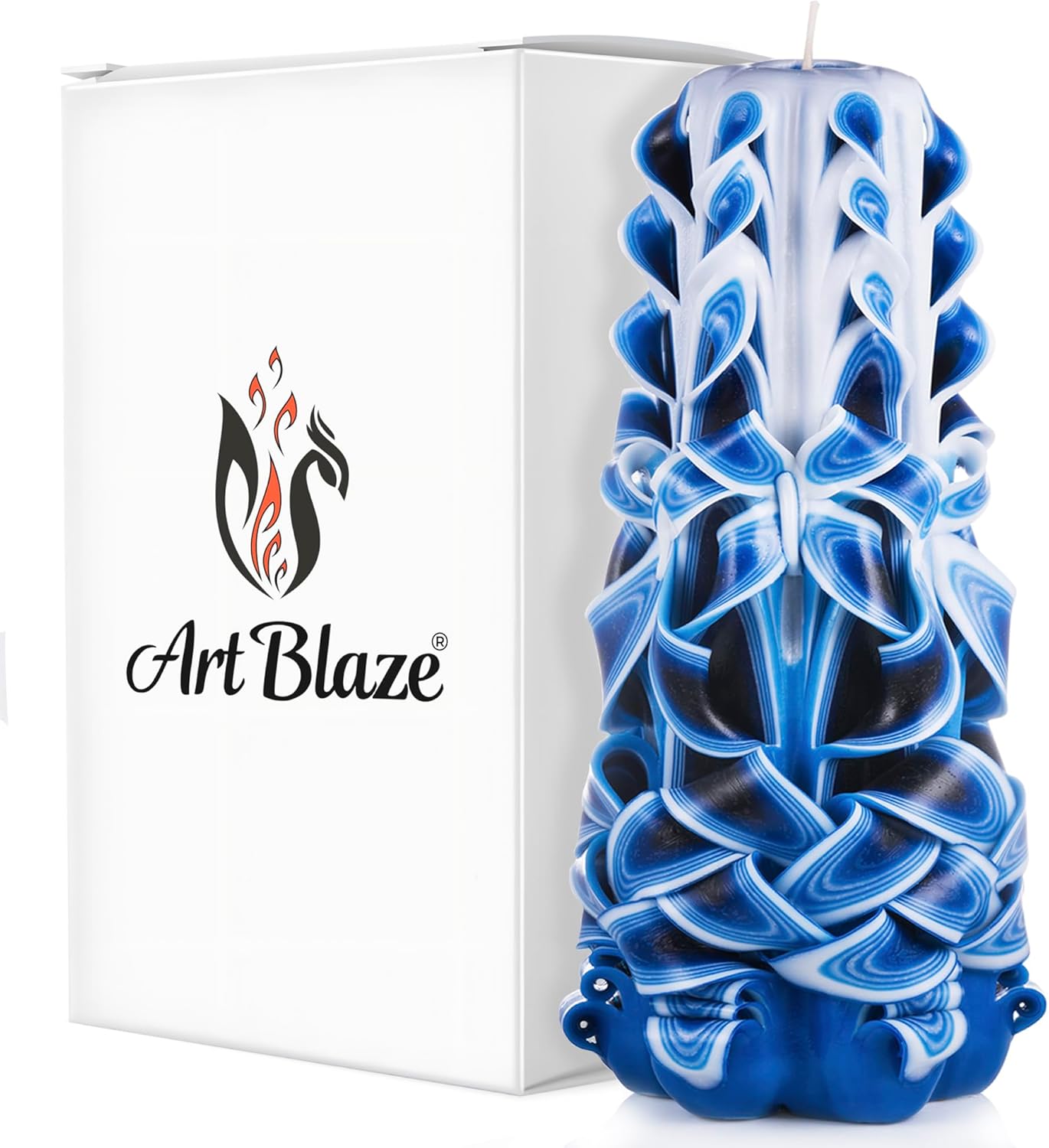Handmade Long Burning Decorative Carved Candles for Home Decor