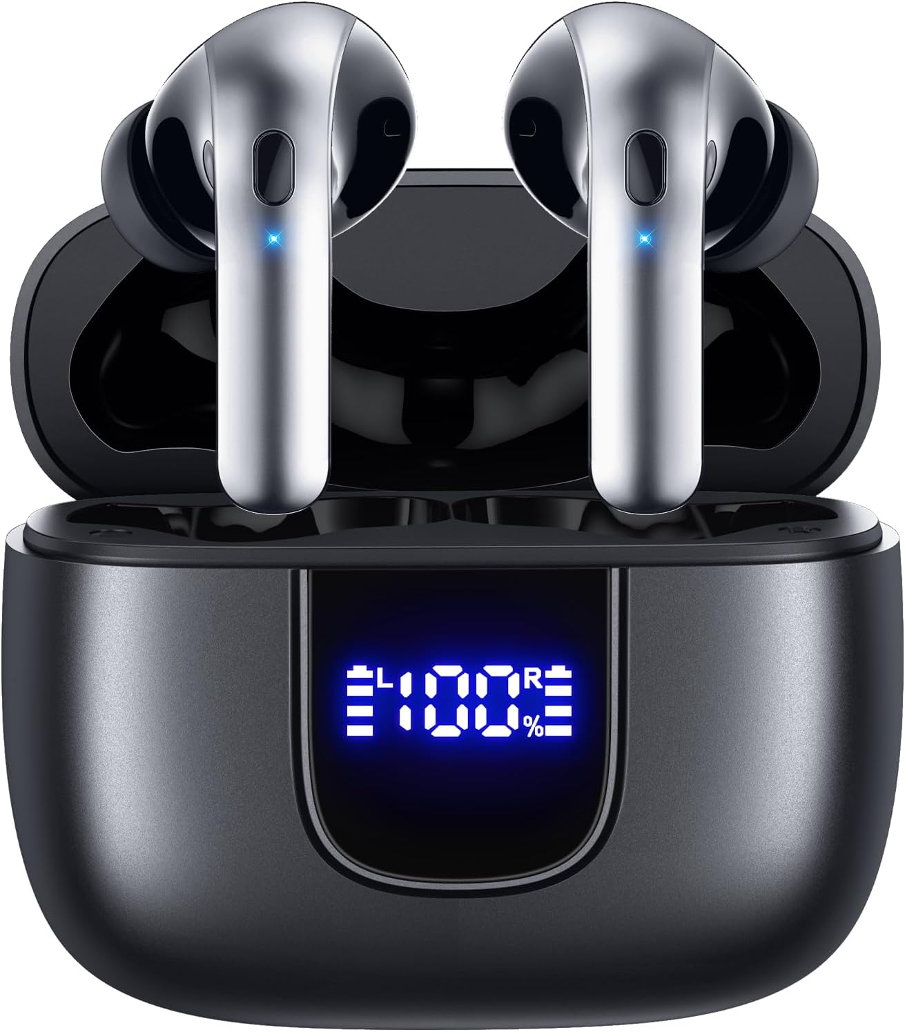 78Hrs Wireless Earbuds: IP7 Waterproof, LED Display, Mic with Charging Case