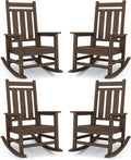 Oversized Outdoor Rocking Chair Set of 4 - Wide High Back Patio