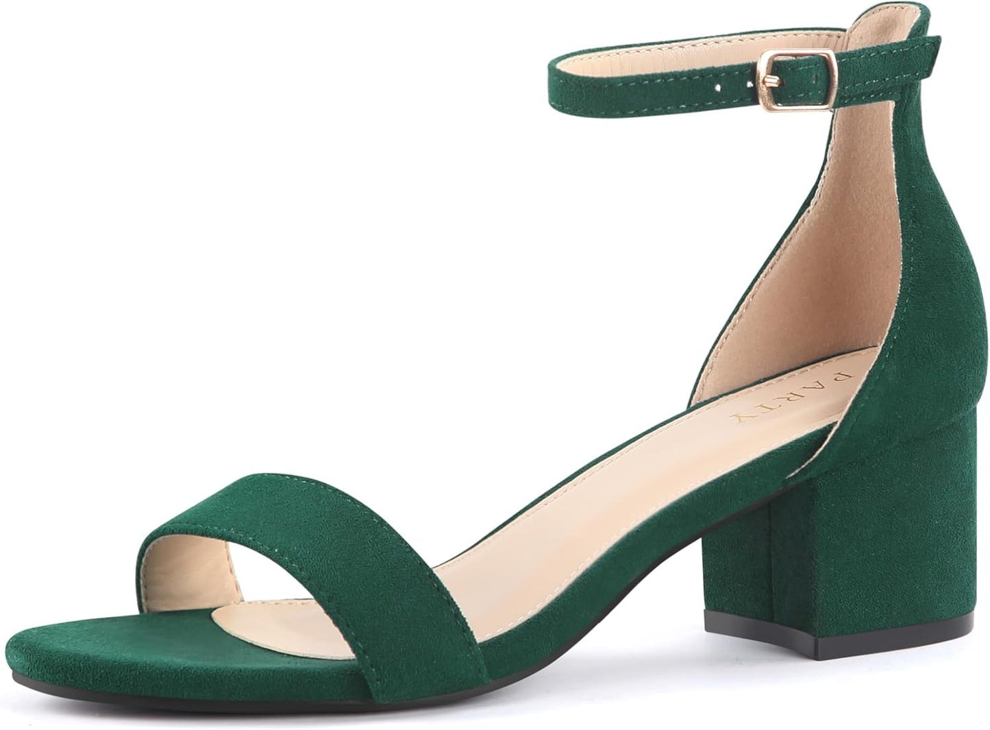 Stylish Open Toe Ankle Strap Low Block Chunky Heels Sandals
