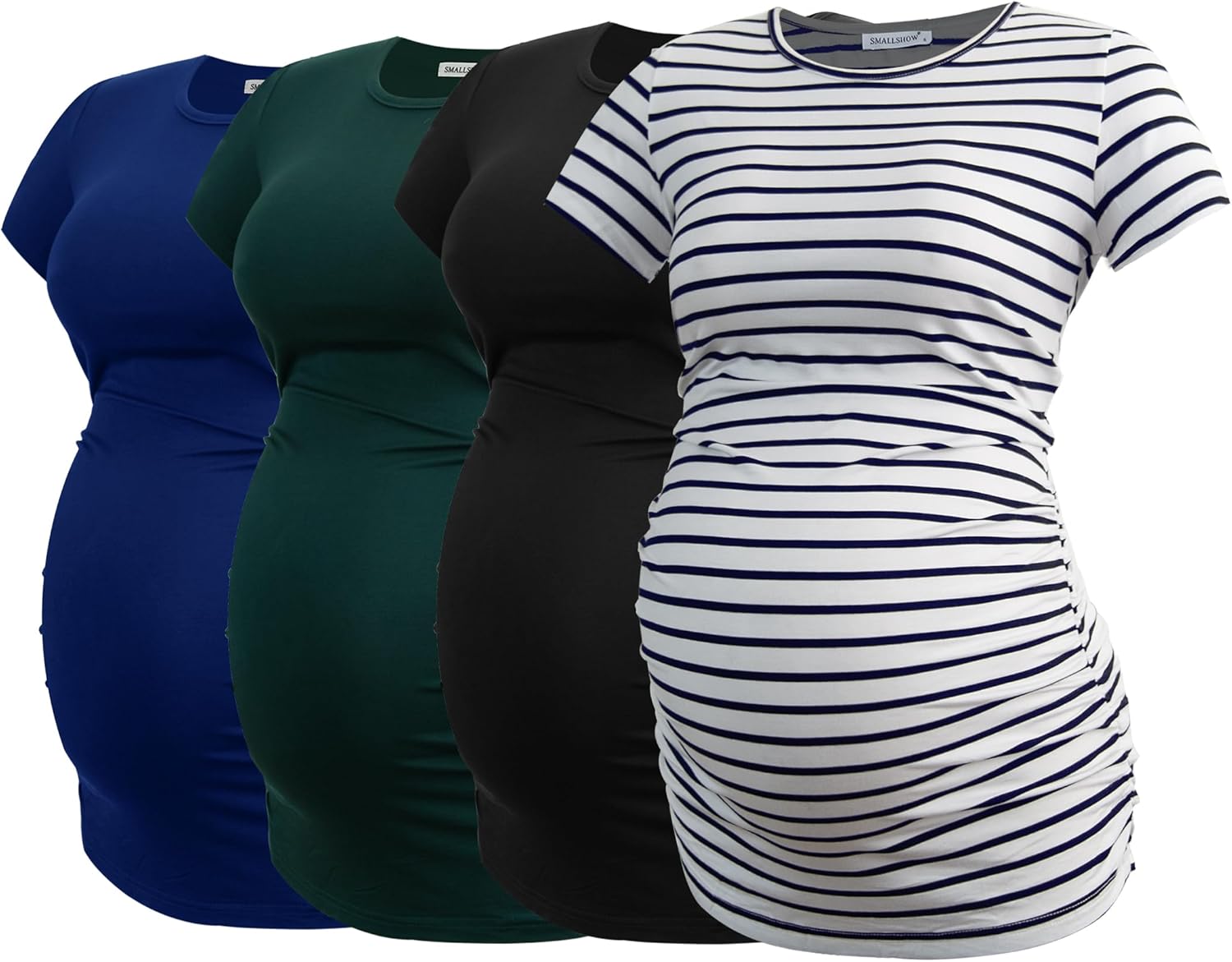 Smallshow Women's Maternity Shirts 4 Pack for Every Stage
