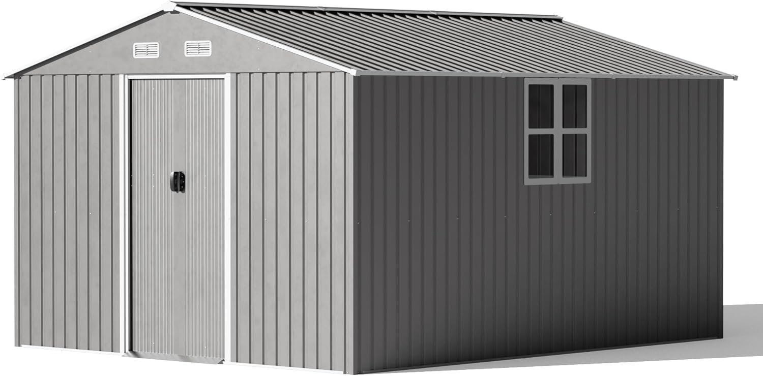 Gotland 12FT x 10FT Metal Storage Shed for Outdoor Use