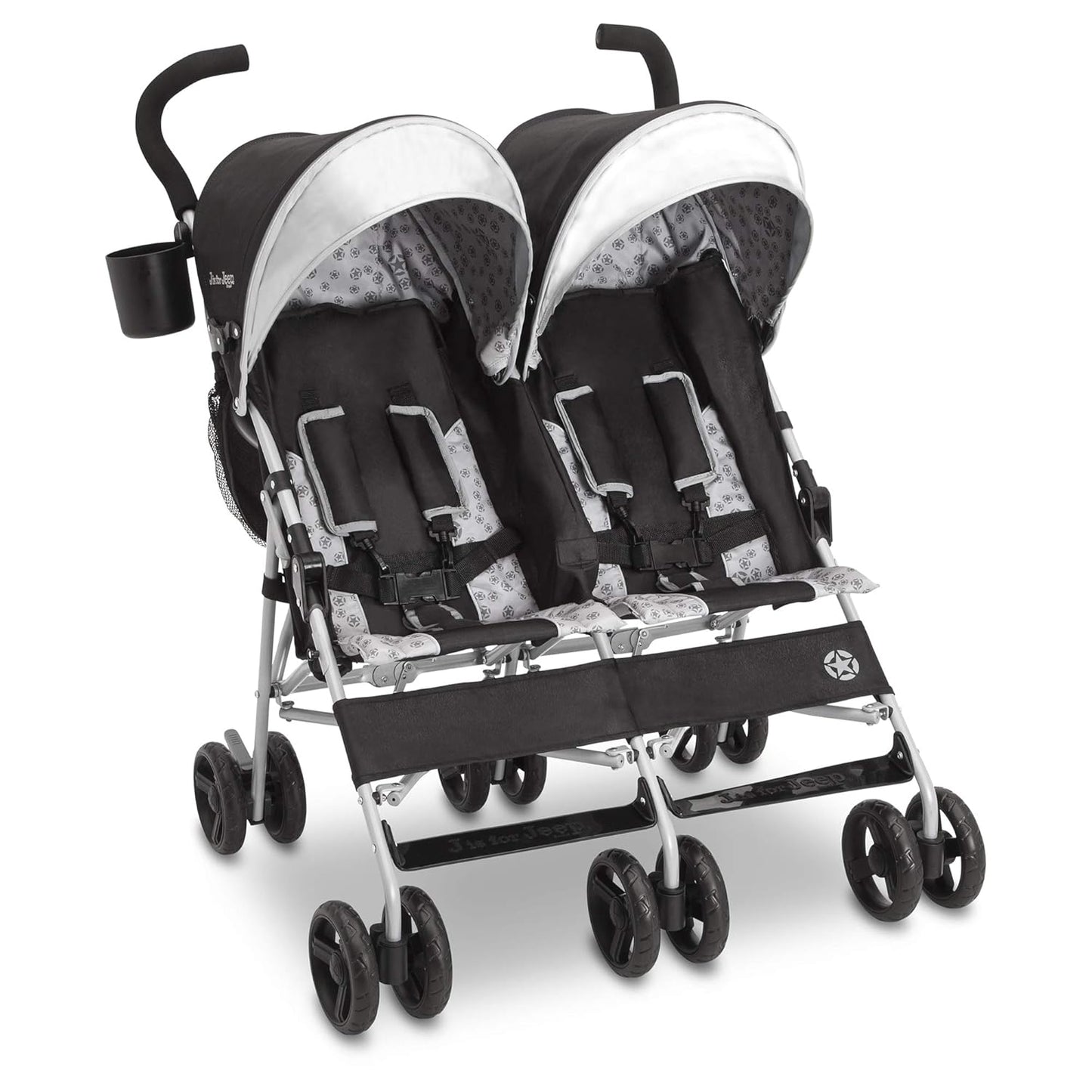 Jeep Scout Double Stroller with Extendable Canopies and Safety