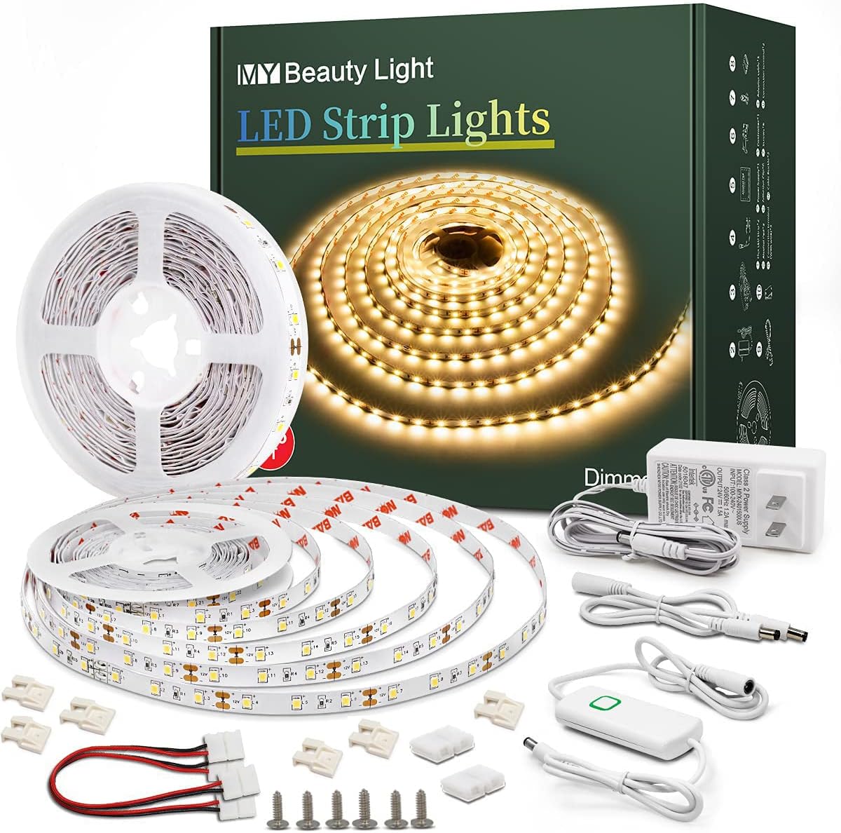 Dimmable Led Strip Lights 50.5ft for Indoor Decor and Mood Lighting