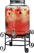 Beverage Dispenser 3-Gallon Glass Jug with Metal Stand - Party Ready