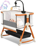3 in 1 Bassinet Bedside Sleeper in Black - Adjustable Height