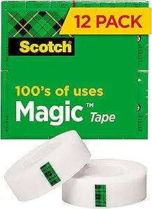 Scotch Magic Tape 12 Rolls for Invisible Repairs and Crafting