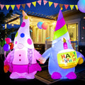5FT Birthday Inflatable Gnomes Cake Outdoor Decoration - Glowing Lawn