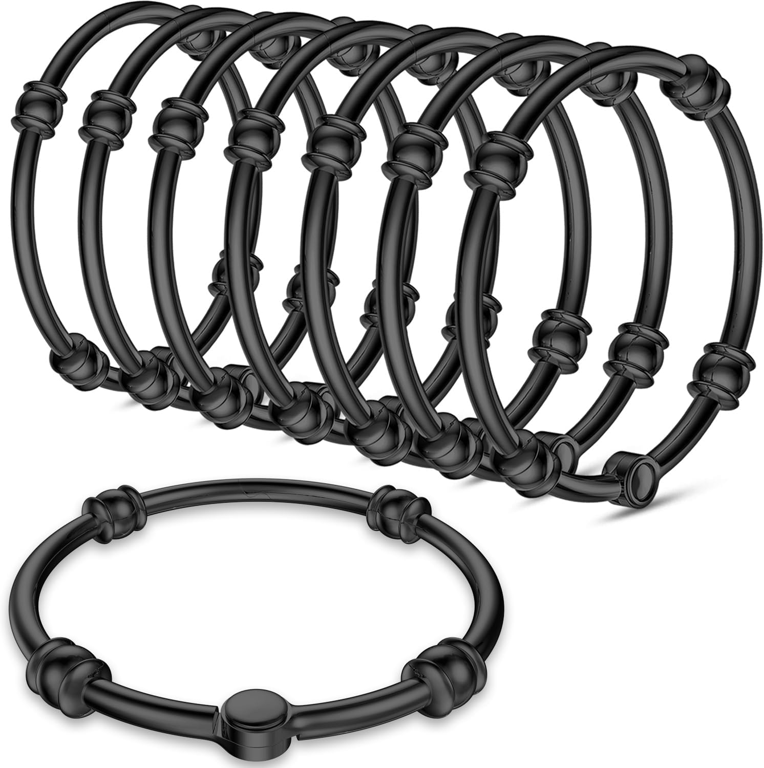 12 Pack Rust-Proof Shower Rings for Smooth Sliding