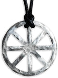 Spiral Solar Cross Necklace - Handmade Viking Crescent Pendant