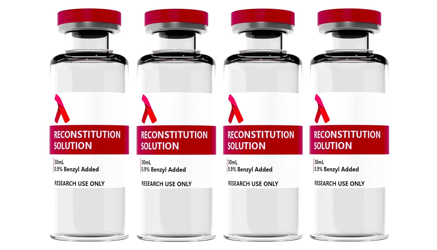 Reconstitution Solution 4-Pack - Ultra Clean Premium Glass Vials