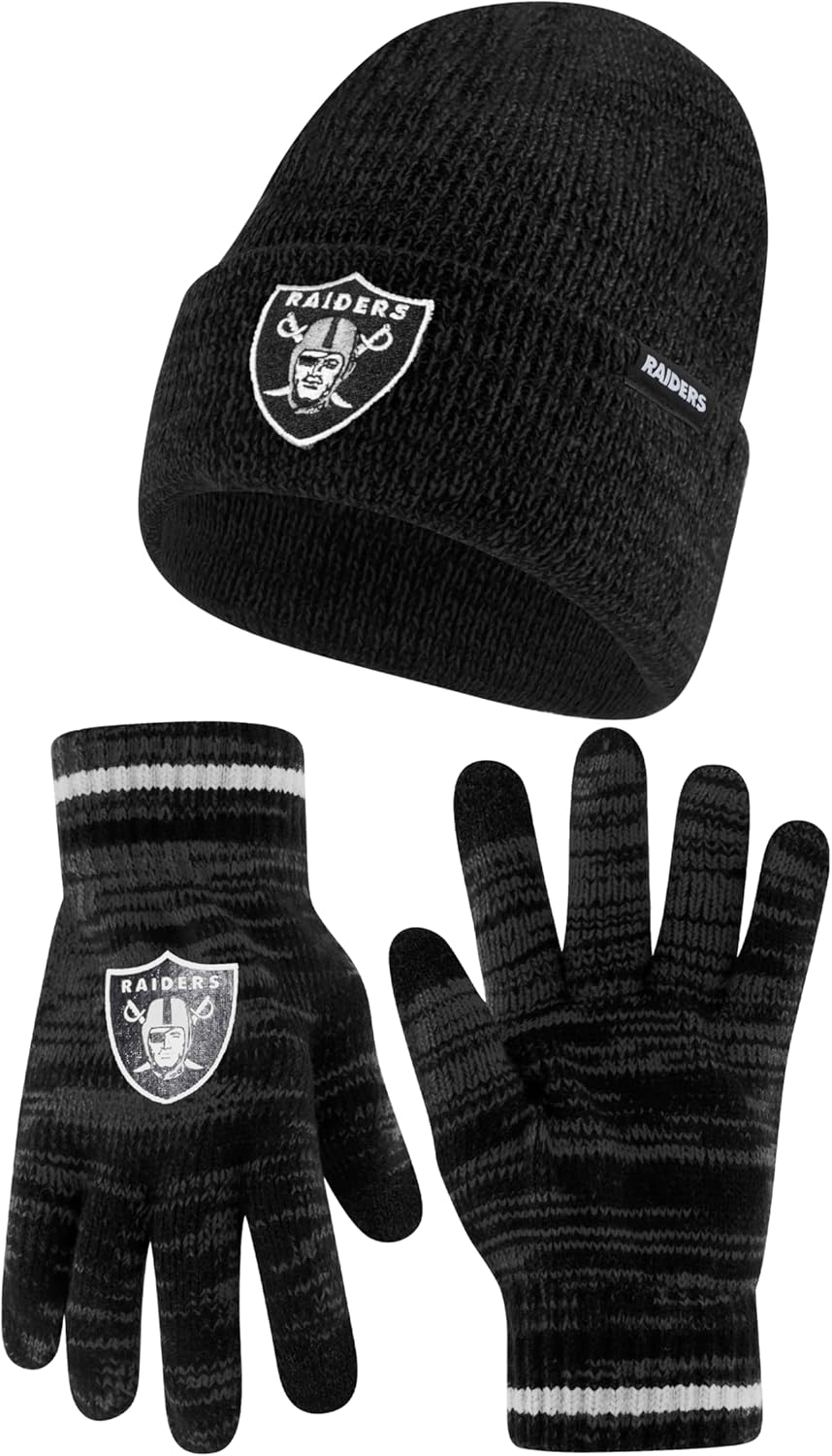 Ultra Game NFL Official Super Soft Knit Beanie and Gloves Set