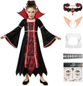 Vampire Costume for Girls Cute Halloween Dress with Teeth and Nails
