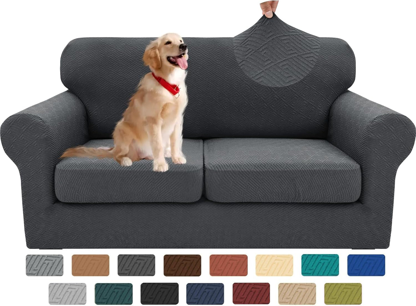 XINEAGE 3 Pieces Couch Covers for 2 Cushion Sofa Slipcover