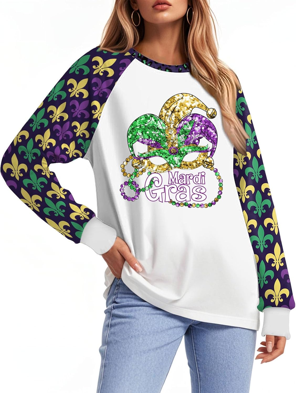 Mardi Gras 3D Sweatshirt - Stylish Party Wear!