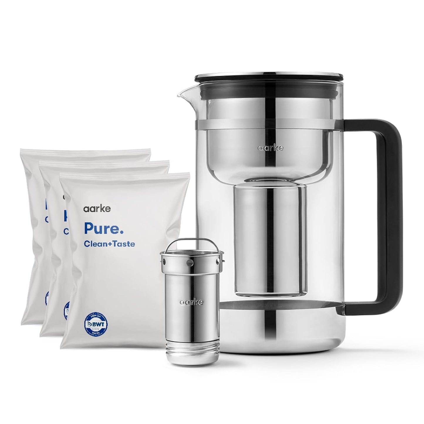 Aarke Purifier Large Glass Water Filter Pitcher Bundle Review