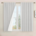 Light Grey Linen Full Blackout Curtains 52 x 54 in - Privacy & Thermal